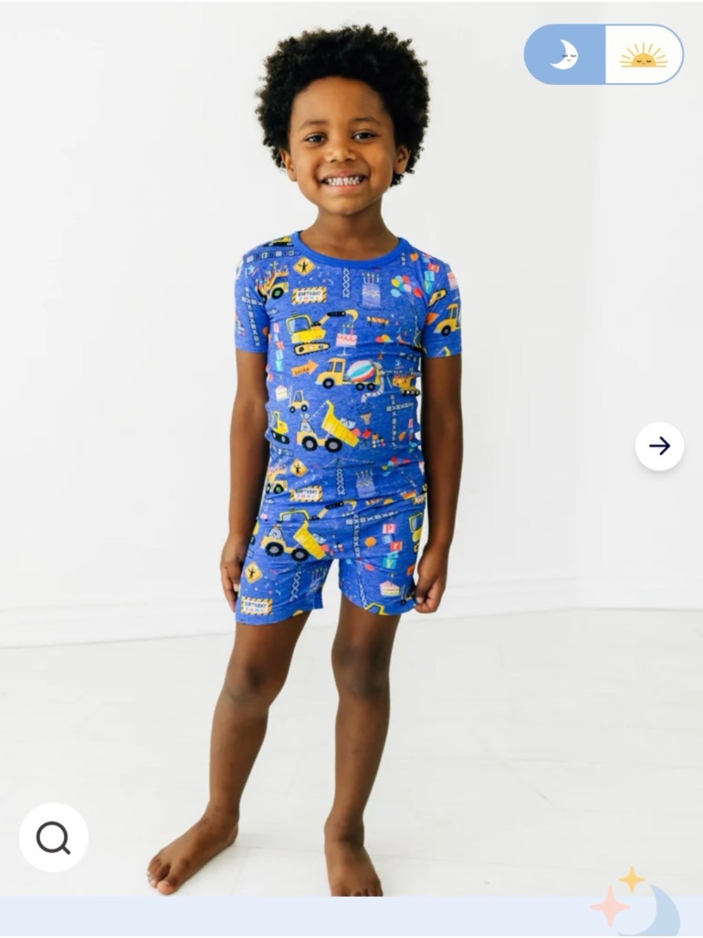 Little Sleepies Blue Construction shorts short sleeve 4T